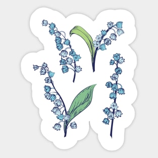 Blue Lily of the Valley Sticker